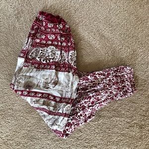 Maroon Bohemian Pants
